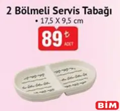 BENANTE 2 BÖLMELİ SERVİS TABAĞI 17,5X9,5 CM